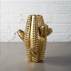 CB2 Gold Cactus Vase